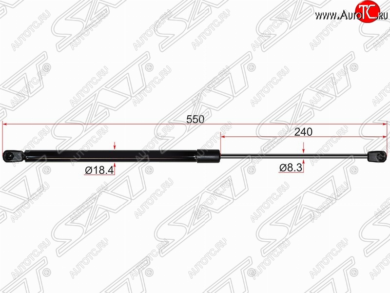 1 089 р. Газовый упор крышки багажника SAT  Nissan Murano  2 Z51 (2008-2016) дорестайлинг, рестайлинг  с доставкой в г. Санкт‑Петербург