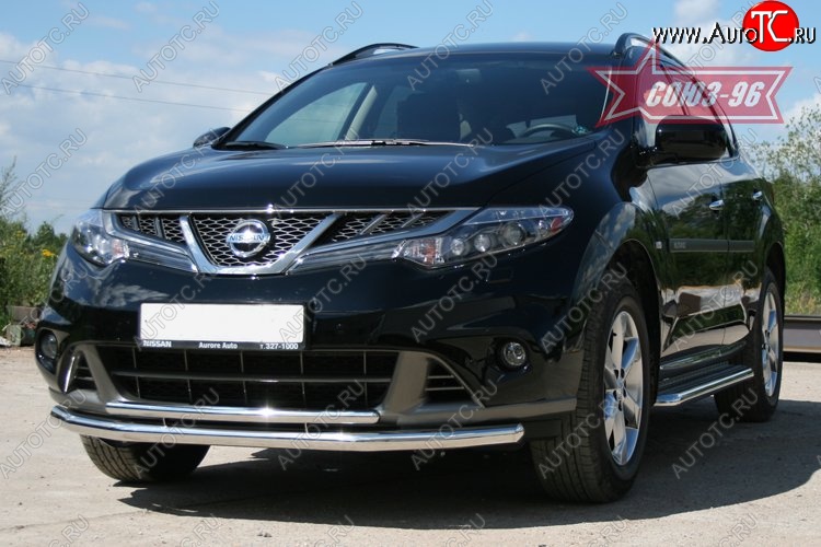 15 929 р. Защита переднего бампера двойная Souz-96 (d460/42) Nissan Murano 2 Z51 рестайлинг (2010-2016)  с доставкой в г. Санкт‑Петербург