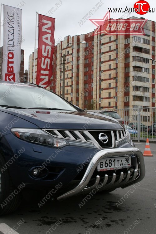 20 654 р. Защита переднего бампера Souz-96 (d76) Nissan Murano 2 Z51 дорестайлинг (2008-2011)  с доставкой в г. Санкт‑Петербург