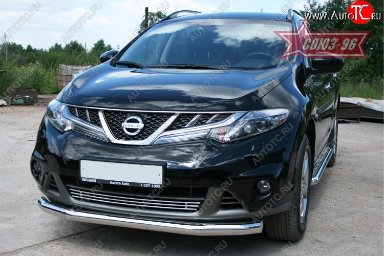 15 929 р. Защита переднего бампера одинарная Souz-96 (d76) Nissan Murano 2 Z51 рестайлинг (2010-2016)  с доставкой в г. Санкт‑Петербург