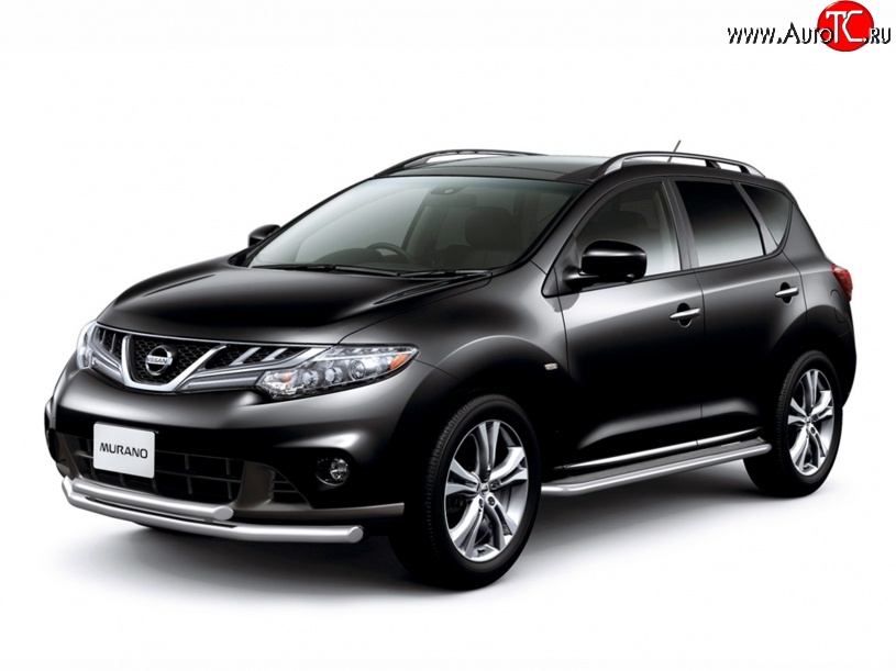 10 899 р. Широкая защита порогов Petroil Tuning  Nissan Murano  2 Z51 (2008-2016) дорестайлинг, рестайлинг  с доставкой в г. Санкт‑Петербург