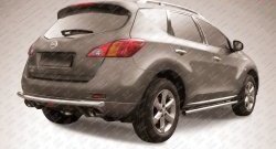 9 999 р. Одинарная защита заднего бампера из трубы диаметром 57 мм Slitkoff  Nissan Murano  2 Z51 (2010-2016) рестайлинг (Нержавейка, Полированная)  с доставкой в г. Санкт‑Петербург. Увеличить фотографию 1