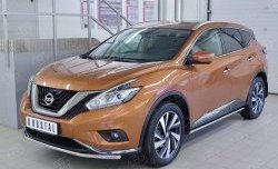 11 999 р. Защита переднего бампера (Ø42 мм, нержавейка) Russtal Nissan Murano 3 Z52 дорестайлинг (2015-2022)  с доставкой в г. Санкт‑Петербург. Увеличить фотографию 2