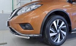 11 999 р. Защита переднего бампера (Ø42 мм, нержавейка) Russtal  Nissan Murano  3 Z52 (2015-2022) дорестайлинг  с доставкой в г. Санкт‑Петербург. Увеличить фотографию 3