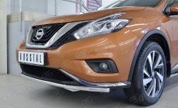 11 999 р. Защита переднего бампера (Ø42 мм, нержавейка) Russtal Nissan Murano 3 Z52 дорестайлинг (2015-2022)  с доставкой в г. Санкт‑Петербург. Увеличить фотографию 4