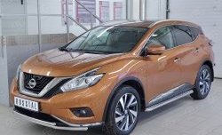 14 999 р. Защита переднего бампера (2 трубыØ42 мм, нержавейка) Russtal Nissan Murano 3 Z52 дорестайлинг (2015-2022)  с доставкой в г. Санкт‑Петербург. Увеличить фотографию 2