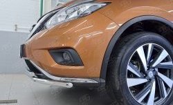 14 999 р. Защита переднего бампера (2 трубыØ42 мм, нержавейка) Russtal Nissan Murano 3 Z52 дорестайлинг (2015-2022)  с доставкой в г. Санкт‑Петербург. Увеличить фотографию 3