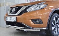 14 999 р. Защита переднего бампера (2 трубыØ42 мм, нержавейка) Russtal Nissan Murano 3 Z52 дорестайлинг (2015-2022)  с доставкой в г. Санкт‑Петербург. Увеличить фотографию 4