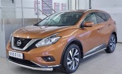 14 599 р. Защита переднего бампера (Ø63 мм, нержавейка) Russtal  Nissan Murano  3 Z52 (2015-2022) дорестайлинг  с доставкой в г. Санкт‑Петербург. Увеличить фотографию 2