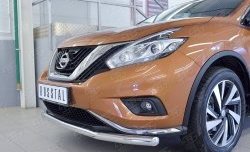 14 599 р. Защита переднего бампера (Ø63 мм, нержавейка) Russtal Nissan Murano 3 Z52 дорестайлинг (2015-2022)  с доставкой в г. Санкт‑Петербург. Увеличить фотографию 4