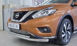 17 299 р. Защита переднего бампера (2 трубыØ63 и 42 мм, нержавейка) Russtal  Nissan Murano  3 Z52 (2015-2022) дорестайлинг  с доставкой в г. Санкт‑Петербург. Увеличить фотографию 4