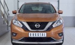 14 599 р. Защита переднего бампера (Ø63 мм, нержавейка) Russtal Nissan Murano 3 Z52 дорестайлинг (2015-2022)  с доставкой в г. Санкт‑Петербург. Увеличить фотографию 1