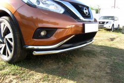 12 299 р. Одинарная защита переднего бампера диаметром 57 мм Slitkoff  Nissan Murano  3 Z52 (2015-2022) дорестайлинг (Нержавейка, Полированная)  с доставкой в г. Санкт‑Петербург. Увеличить фотографию 1