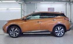 19 999 р. Защита порогов из круглой трубы диаметром 63 мм SLITKOFF Nissan Murano 3 Z52 дорестайлинг (2015-2022)  с доставкой в г. Санкт‑Петербург. Увеличить фотографию 2