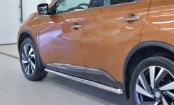 19 999 р. Защита порогов из круглой трубы диаметром 63 мм SLITKOFF Nissan Murano 3 Z52 дорестайлинг (2015-2022)  с доставкой в г. Санкт‑Петербург. Увеличить фотографию 3