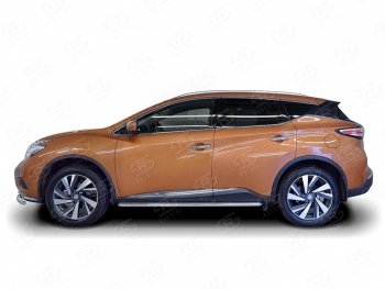 28 699 р. Широкая защита порогов с трубой диаметром 42 мм Russtal v3 Nissan Murano 3 Z52 дорестайлинг (2015-2022)  с доставкой в г. Санкт‑Петербург. Увеличить фотографию 2