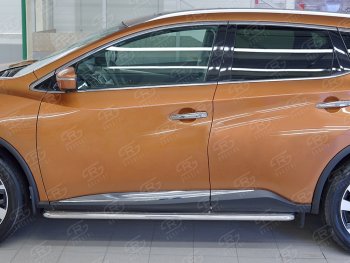 28 699 р. Широкая защита порогов с трубой диаметром 42 мм Russtal v3 Nissan Murano 3 Z52 дорестайлинг (2015-2022)  с доставкой в г. Санкт‑Петербург. Увеличить фотографию 3