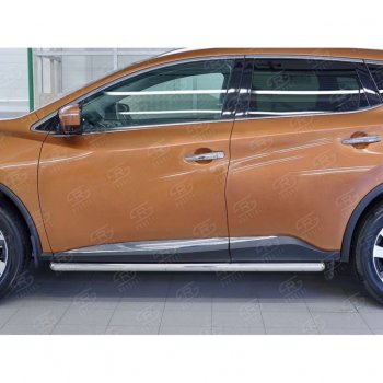 17 299 р. Защита порогов из круглой трубы диаметром 63 мм Russtal v3 Nissan Murano 3 Z52 дорестайлинг (2015-2022)  с доставкой в г. Санкт‑Петербург. Увеличить фотографию 3