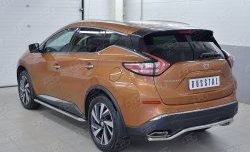 15 949 р. Защита заднего бампера (Ø42 мм волна, нержавейка) SLITKOFF Nissan Murano 3 Z52 дорестайлинг (2015-2022)  с доставкой в г. Санкт‑Петербург. Увеличить фотографию 2