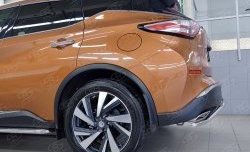 15 949 р. Защита заднего бампера (Ø42 мм волна, нержавейка) SLITKOFF Nissan Murano 3 Z52 дорестайлинг (2015-2022)  с доставкой в г. Санкт‑Петербург. Увеличить фотографию 3