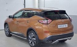 12 499 р. Защита заднего бампера (Ø42 мм волна под машину, нержавейка) Russtal Nissan Murano 3 Z52 дорестайлинг (2015-2022)  с доставкой в г. Санкт‑Петербург. Увеличить фотографию 2