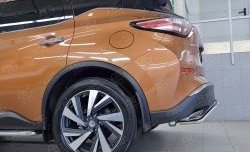 12 499 р. Защита заднего бампера (Ø42 мм волна под машину, нержавейка) Russtal Nissan Murano 3 Z52 дорестайлинг (2015-2022)  с доставкой в г. Санкт‑Петербург. Увеличить фотографию 3