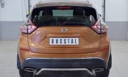 Защита заднего бампера (Ø42 мм волна под машину, нержавейка) Russtal Nissan Murano 3 Z52 дорестайлинг (2015-2022)