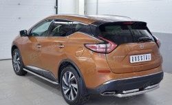 18 749 р. Защита заднего бампера (2 трубы Ø63 и 42 мм, нержавейка) SLITKOFF Nissan Murano 3 Z52 дорестайлинг (2015-2022)  с доставкой в г. Санкт‑Петербург. Увеличить фотографию 2