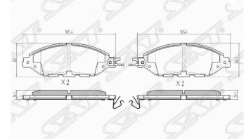 1 599 р. Комплект передних тормозных колодок SAT  Nissan Murano  3 Z52 - Pathfinder  R52  с доставкой в г. Санкт‑Петербург. Увеличить фотографию 1