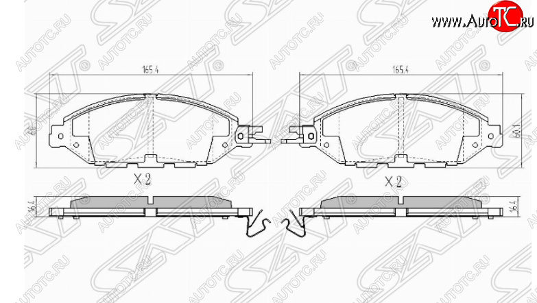 1 599 р. Комплект передних тормозных колодок SAT Nissan Murano 3 Z52 дорестайлинг (2015-2022)  с доставкой в г. Санкт‑Петербург