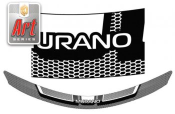 1 989 р. Дефлектор капота CA-Plastiс  Nissan Murano  1 Z50 (2002-2009) (Серия Art черная)  с доставкой в г. Санкт‑Петербург. Увеличить фотографию 1