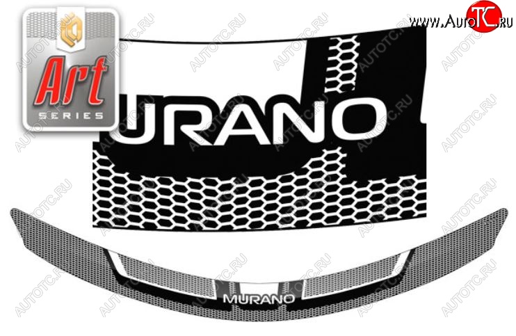 1 989 р. Дефлектор капота CA-Plastiс  Nissan Murano  1 Z50 (2002-2009) (Серия Art черная)  с доставкой в г. Санкт‑Петербург