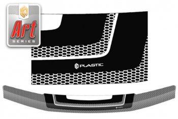 2 059 р. Дефлектор капота CA-Plastiс  Nissan Navara  2 D40 (2010-2016) (Серия Art черная)  с доставкой в г. Санкт‑Петербург. Увеличить фотографию 1