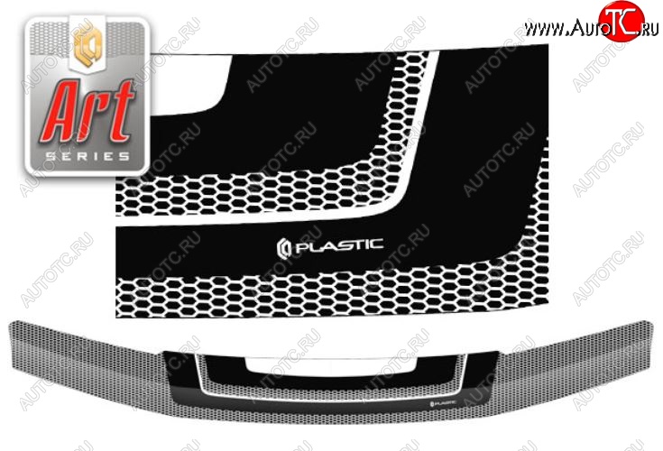 2 059 р. Дефлектор капота CA-Plastiс  Nissan Navara  2 D40 (2004-2010) (Серия Art черная)  с доставкой в г. Санкт‑Петербург