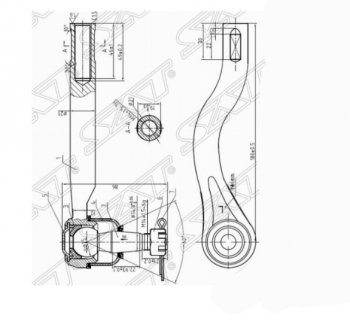 759 р. Левый наконечник рулевой тяги SAT  Nissan Navara  2 D40 (2004-2010) дорестайлинг  с доставкой в г. Санкт‑Петербург. Увеличить фотографию 1