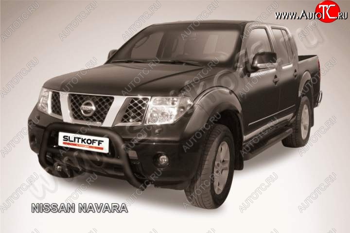 20 449 р. Кенгурятник d76 низкий  Nissan Navara  2 D40 (2004-2010) дорестайлинг (Цвет: серебристый)  с доставкой в г. Санкт‑Петербург