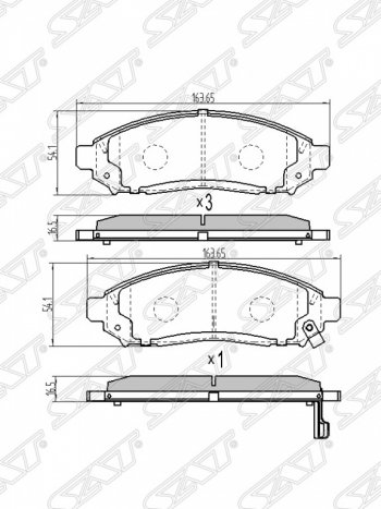 1 239 р. Колодки тормозные SAT (передние)  Nissan Navara  2 D40 - Serena  2  с доставкой в г. Санкт‑Петербург. Увеличить фотографию 1