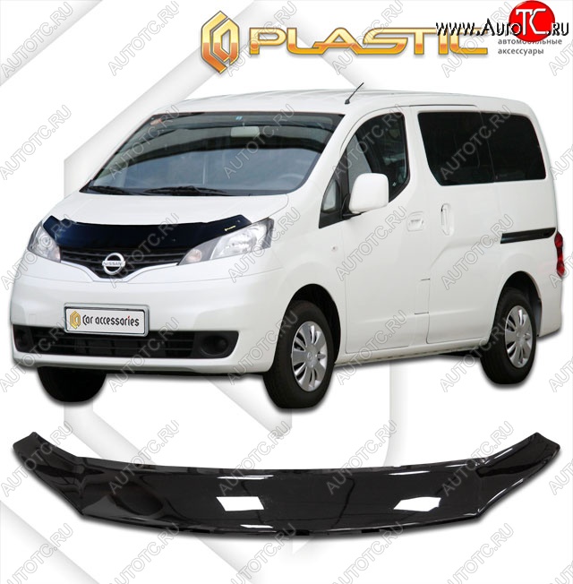 1 839 р. Дефлектор капота CA-Plastik Nissan NV200 Euro (2009-2024) (Classic черный, Без надписи)  с доставкой в г. Санкт‑Петербург