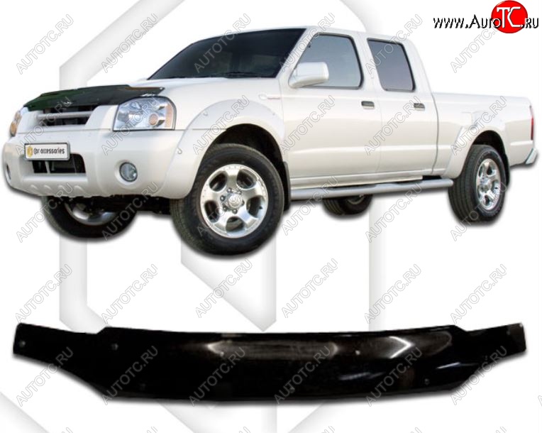 1 799 р. Дефлектор капота CA-Plastic  Nissan NP300 (2003-2008) (Classic черный, Без надписи)  с доставкой в г. Санкт‑Петербург