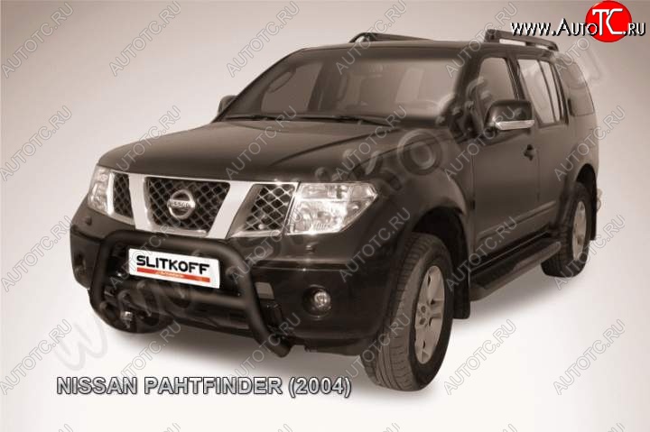 20 449 р. Кенгурятник d76 низкий Nissan Pathfinder R51 дорестайлинг (2004-2007) (Цвет: серебристый)  с доставкой в г. Санкт‑Петербург