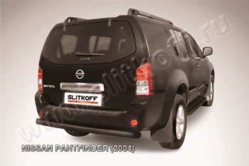 8 199 р. Защита задняя Slitkoff Nissan Pathfinder R51 дорестайлинг (2004-2007) (Цвет: серебристый)  с доставкой в г. Санкт‑Петербург. Увеличить фотографию 1