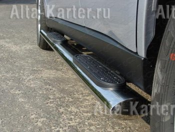 21 464 р. Пороги с листом d120x60 souz-96 Nissan Pathfinder R52 дорестайлинг (2012-2017)  с доставкой в г. Санкт‑Петербург. Увеличить фотографию 1