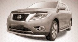 12 549 р. Одинарная защита переднего бампера диаметром 76 мм Slitkoff Nissan Pathfinder R52 дорестайлинг (2012-2017) (Нержавейка, Полированная)  с доставкой в г. Санкт‑Петербург. Увеличить фотографию 1