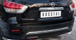 6 399 р. Защита заднего бампера (Ø63 мм уголки, нержавейка) Russtal  Nissan Pathfinder  R52 (2012-2017)  с доставкой в г. Санкт‑Петербург. Увеличить фотографию 2