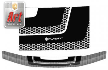 2 059 р. Дефлектор капота CA-Plastiс  Nissan Pathfinder  R51 (2009-2014) (Серия Art белая)  с доставкой в г. Санкт‑Петербург. Увеличить фотографию 1