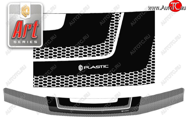 2 059 р. Дефлектор капота CA-Plastiс  Nissan Pathfinder  R51 (2009-2014) (Серия Art черная)  с доставкой в г. Санкт‑Петербург