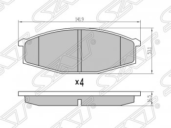 Колодки тормозные SAT (передние) Nissan Patrol 4 Y60 (1987-1997)