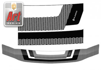2 199 р. Дефлектор капота CA-Plastiс  Nissan Patrol  5 (2004-2010) (Серия Art черная)  с доставкой в г. Санкт‑Петербург. Увеличить фотографию 1