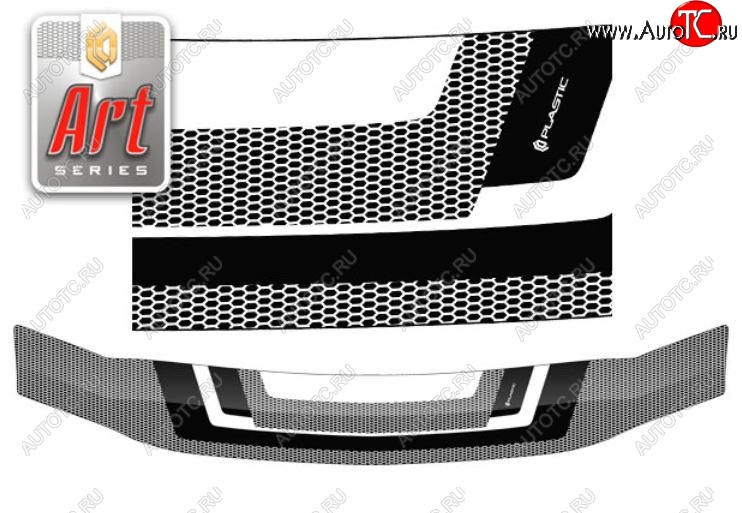 2 199 р. Дефлектор капота CA-Plastiс  Nissan Patrol  5 (2004-2010) (Серия Art черная)  с доставкой в г. Санкт‑Петербург