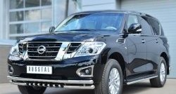 14 999 р. Защита порогов из круглой трубы диаметром 42 мм (рестайлинг) SLITKOFF Nissan Patrol 6 Y62 дорестайлинг (2010-2014)  с доставкой в г. Санкт‑Петербург. Увеличить фотографию 3